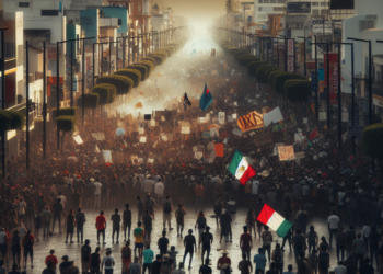 Marchan por el mar en Veracruz ante indiferencia de Rocío Nahle por derrame de petróleo