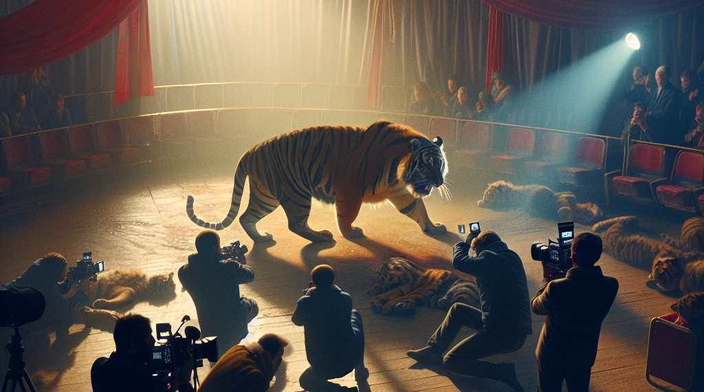 El pánico provoca una estampida en Rusia después de que un tigre saltara hacia el público durante un espectáculo circense