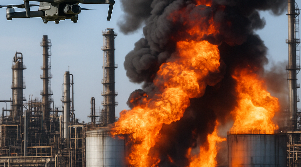 Provocan drones ucranianos incendios en petroleras rusas