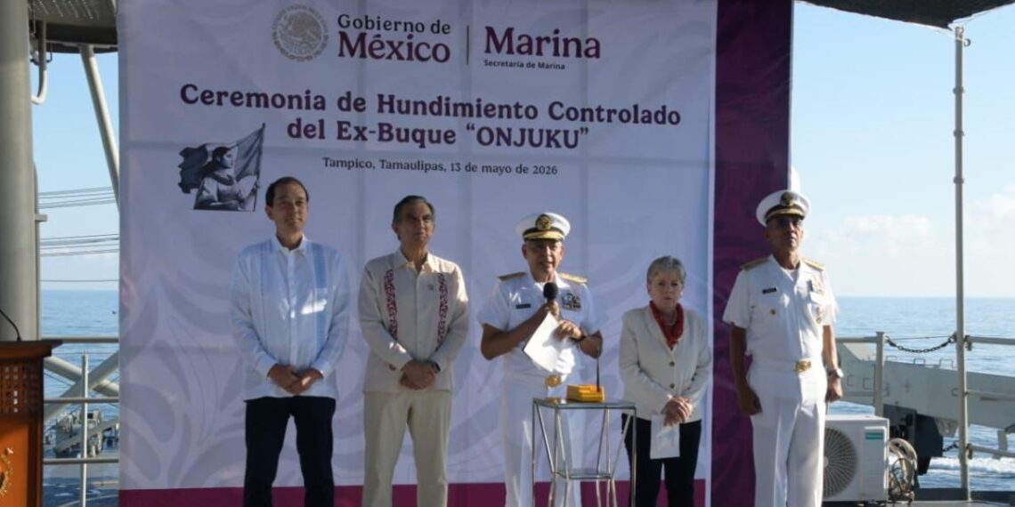 Fortalecen en Tamaulipas creación de arrecifes artificiales con hundimiento del ex buque Onjuku