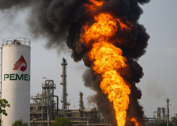 Se registra incendio en complejo de Pemex en Veracruz