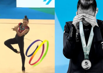 La ucraniana Krainska se tapa la cara y los oídos en el podio europeo con el himno ruso