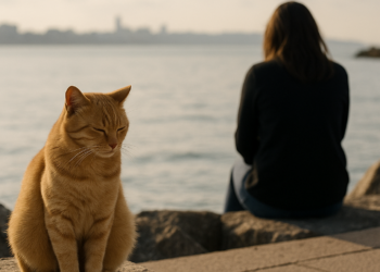 Amaia Montero y Xabi San Martín (al fondo) en el concierto de anoche de La Oreja de Van Gogh en Movistar Arena de Madrid.