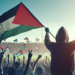 Lamine ondea la bandera de Palestina en la celebración del Barcelona