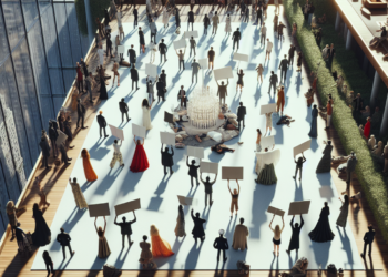 Met Gala Boycott Message Projected on Bezos’s Manhattan Penthouse