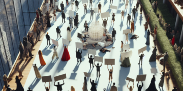 Met Gala Boycott Message Projected on Bezos’s Manhattan Penthouse