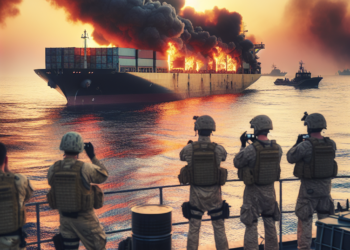 Militares británicos aseguran que un carguero se incendió tras ser atacado frente a la costa de Qatar