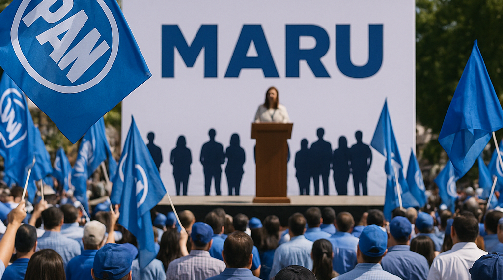 Arma PAN mitin de apoyo a Maru; acuden Fox y Calderón