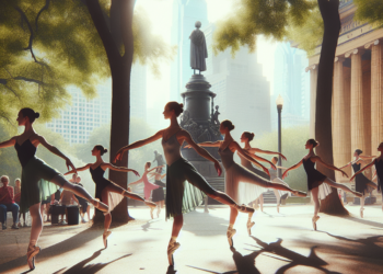 A rendering of the forthcoming mural that pays tribute to the trailblazers of Black dance in Philadelphia.