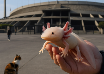 Retiraron axolote de Estadio ¡por alta demanda de fotos!