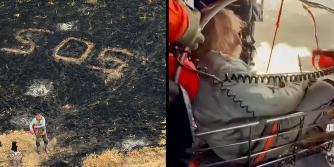 Rescatan a un náufrago que escribió "SOS" en las cenizas de una isla en llamas