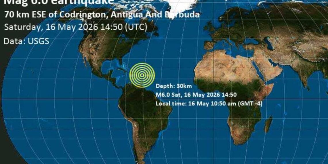 Sismo magnitud 6.0 sacude a Antigua y Barbuda