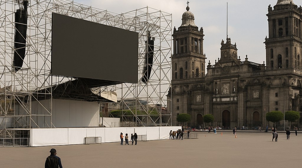 A 2 días del Mundial, Fan Fest sin terminar en Zócalo