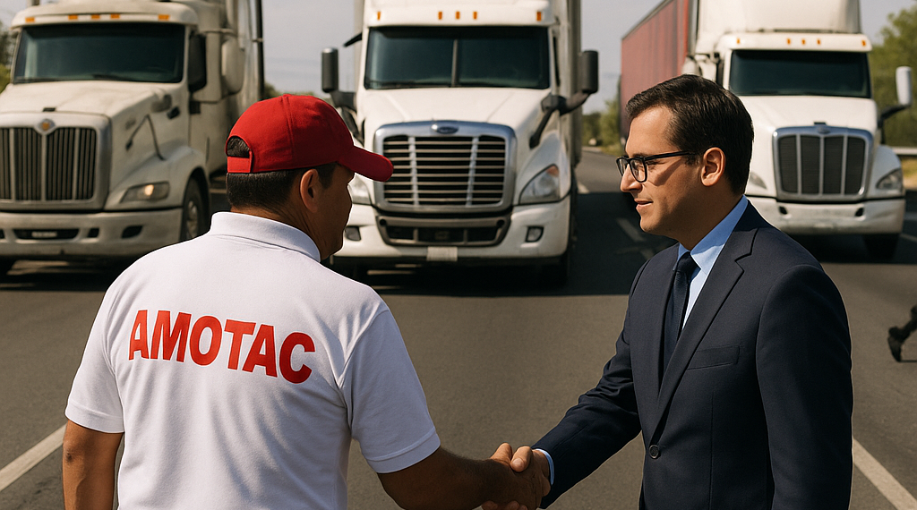 Pacta AMOTAC tregua con Gobierno; ordena levantar bloqueos