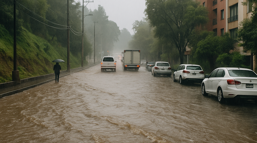 Azotan lluvias a Cuajimalpa y Huixquilucan