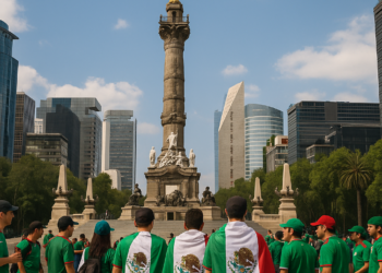 Llegan aficionados al Ángel horas antes del México-Chequia