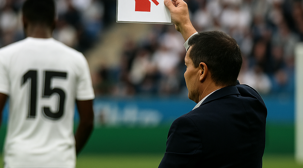 Almirón estrena la 'regla Vinicius': expulsado por hablar con un rival con la mano en la boca