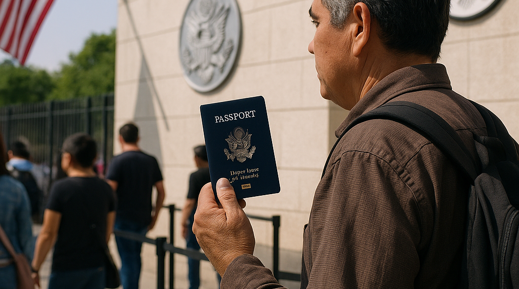 Muestra Américo visa; no dice si viajó recientemente a EU