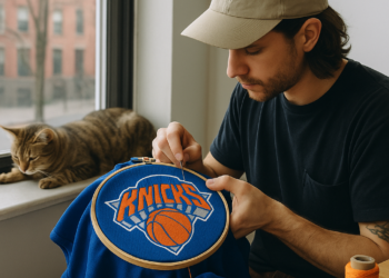 The New York Artist Embroidering Knicks Merch on the Street