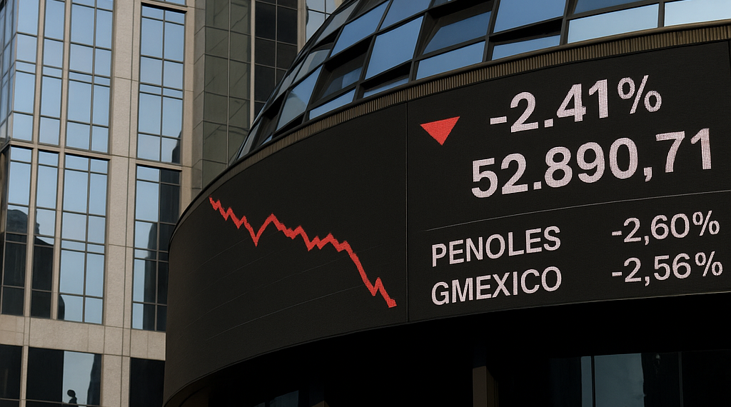 La BMV hila su sexta jornada a la baja; Peñoles y Grupo México encabezaron las caídas