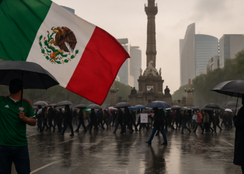 Entre protestas y lluvia, México festeja debut en Mundial