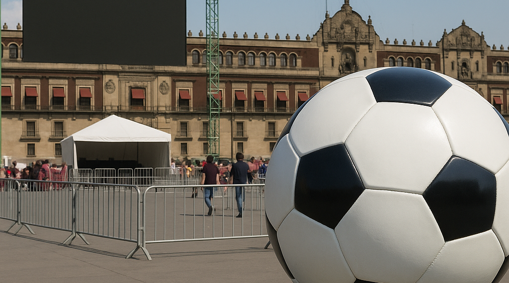Rueda el balón en el Zócalo: Anuncian apertura del Fan Fest pese a protestas de la CNTE