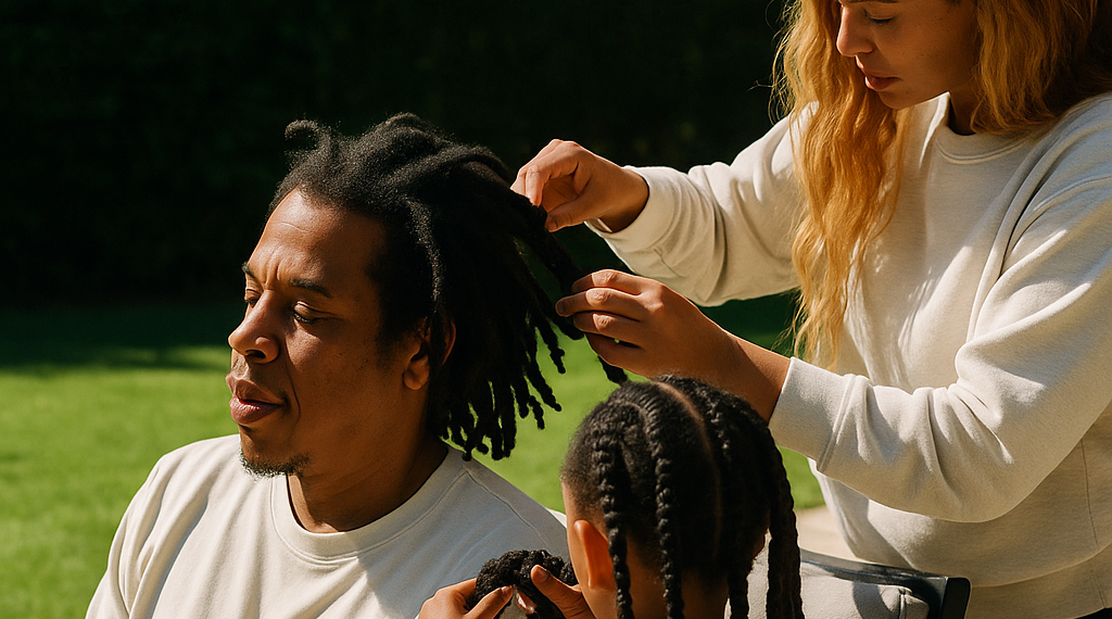Beyoncé and Blue Helped Jay-Z Comb Out His Hair