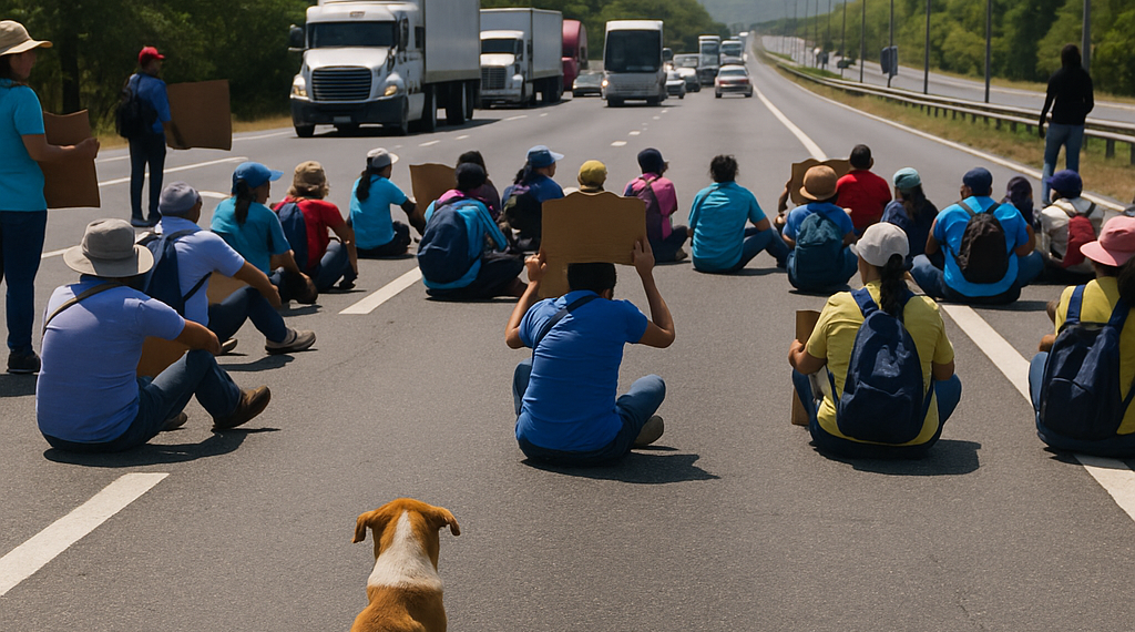 Cierran maestros de la Ceteg la Autopista del Sol