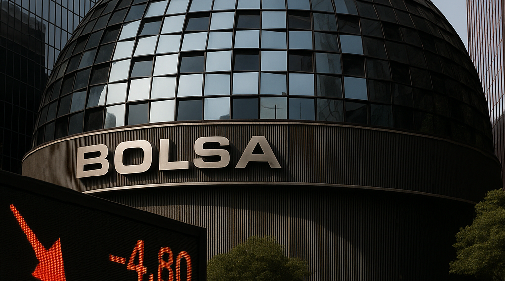 Bolsa mexicana cae 1% en la última sesión de junio; registra caída mensual de 2.36%