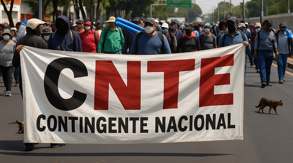 Concentra CNTE contingentes en Taxqueña para marcha
