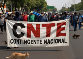 Concentra CNTE contingentes en Taxqueña para marcha