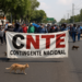 Concentra CNTE contingentes en Taxqueña para marcha