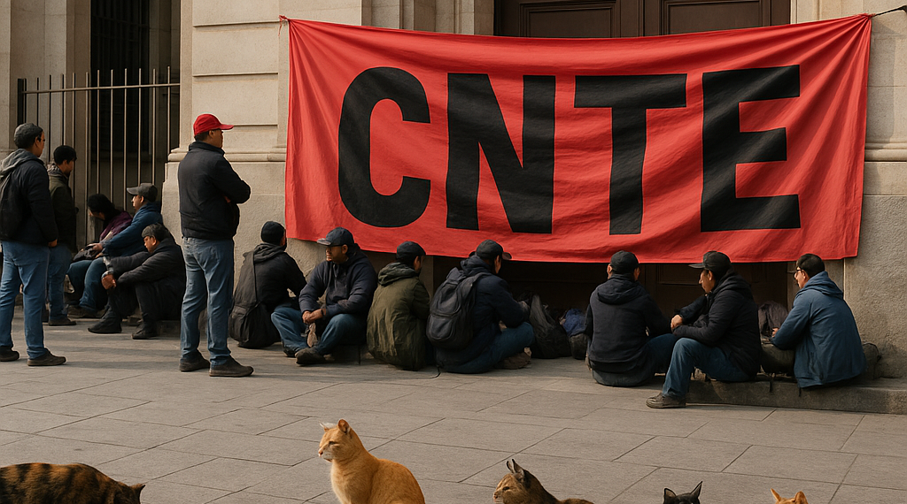 Bloquea CNTE edificio de SEP en Avenida Universidad