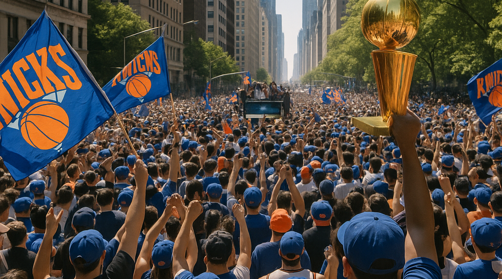 Joyous Scenes From the Streets of Manhattan as the New York Knicks Become NBA Champions