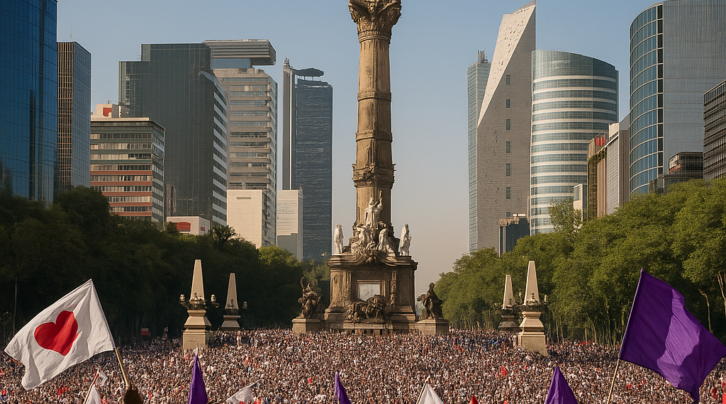 Festejan en el Ángel 120 mil aficionados