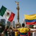 Festejan mexicanos y colombianos en el Ángel