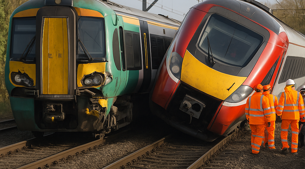 Dos trenes chocaron en Inglaterra: reportan múltiples heridos
