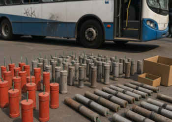 Decomisan 59 explosivos en autobuses de manifestantes