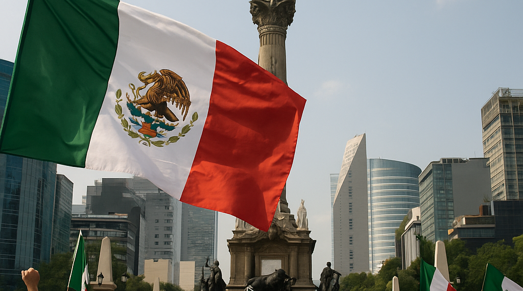 Emociona partido de México en el Ángel de la Independencia