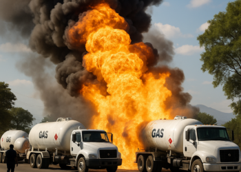 Explotan cuatro pipas de gas en Puebla; evacuan a 2 mil