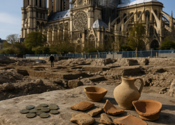 De monedas romanas a cerámicas medievales: encuentran 1700 años de historia bajo la plaza de Notre Dame