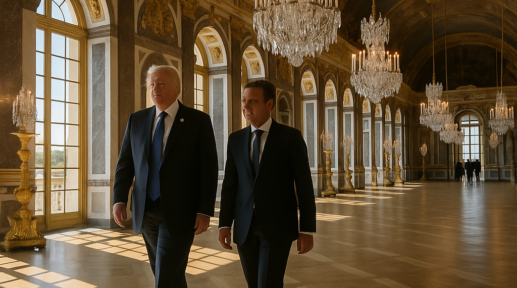 Las mejores imágenes de Trump y Macron en el Palacio de Versalles