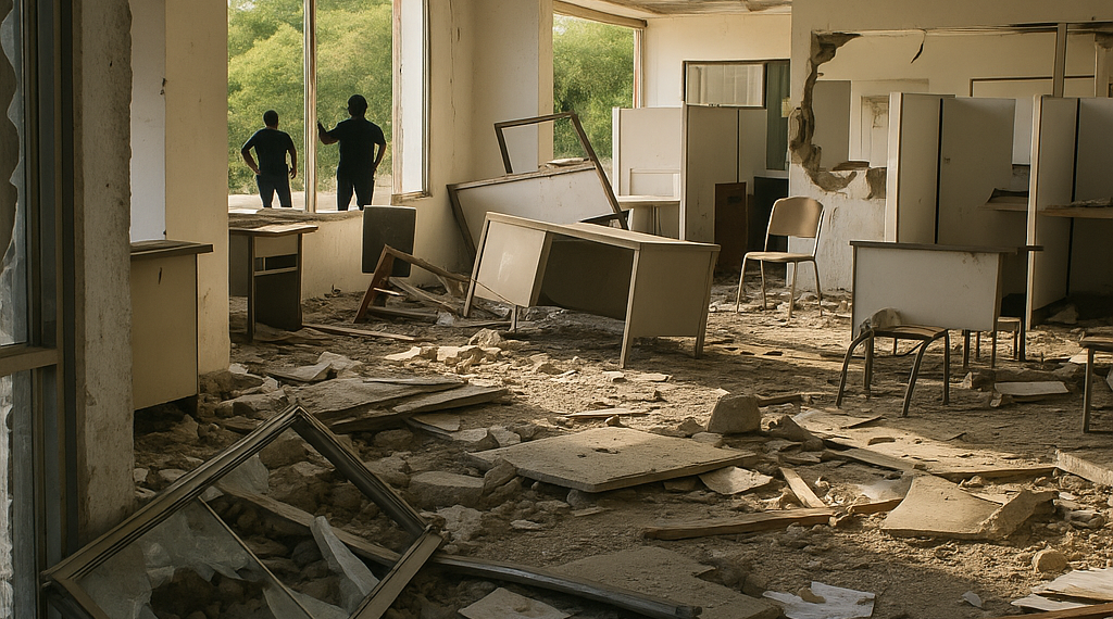 Destrozan oficinas... y Gobierno ruega