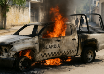Vandalizan maestros patrulla de la GN en Acapulco