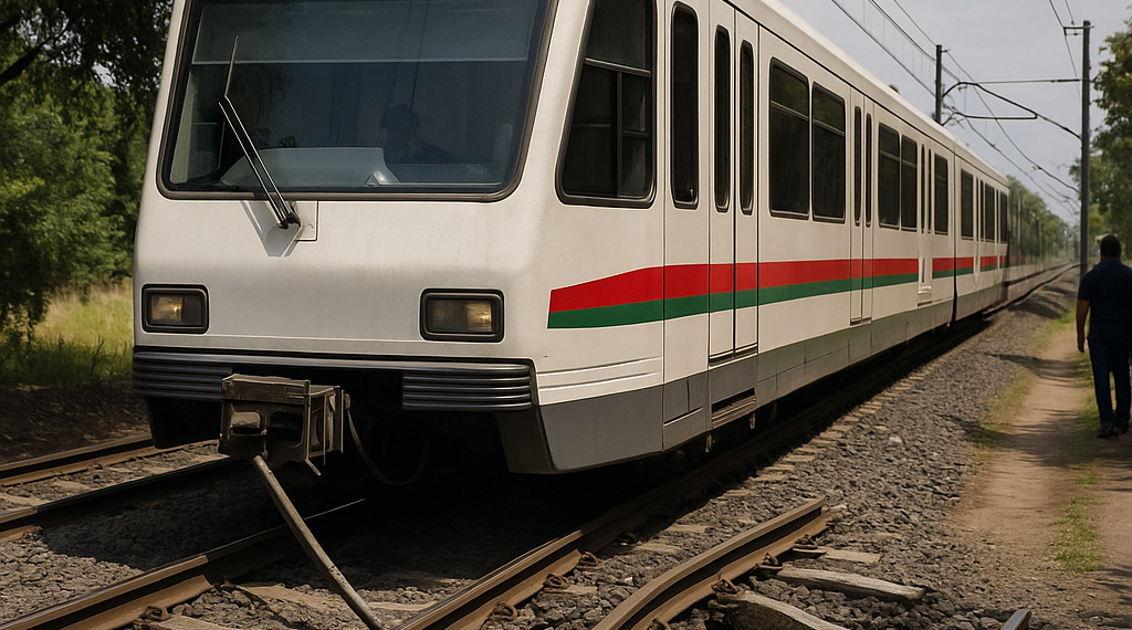 Cierran Tren Ligero para salir del Azteca por daño en vías