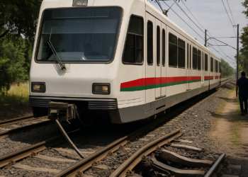Cierran Tren Ligero para salir del Azteca por daño en vías