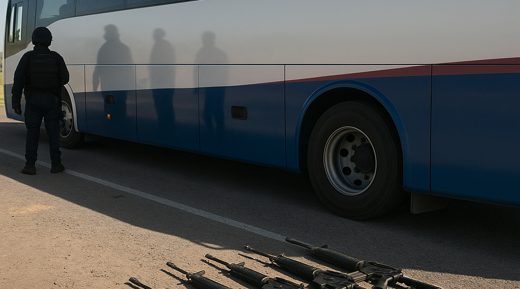 Incautan armas en autobús de EU que iba a Zacatecas
