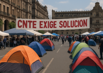 Se reduce plantón de la CNTE en Centro Histórico