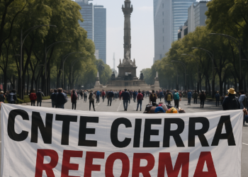 Bloquean maestros de la CNTE Paseo de la Reforma