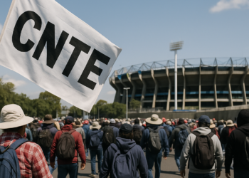 Marchan maestros de la CNTE al Estadio Ciudad de México